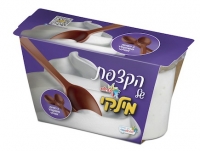 החזרת מילקי קצפת עם כפית משוקולד